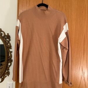 Express women’s Camel and Ivory Turtleneck Sweater